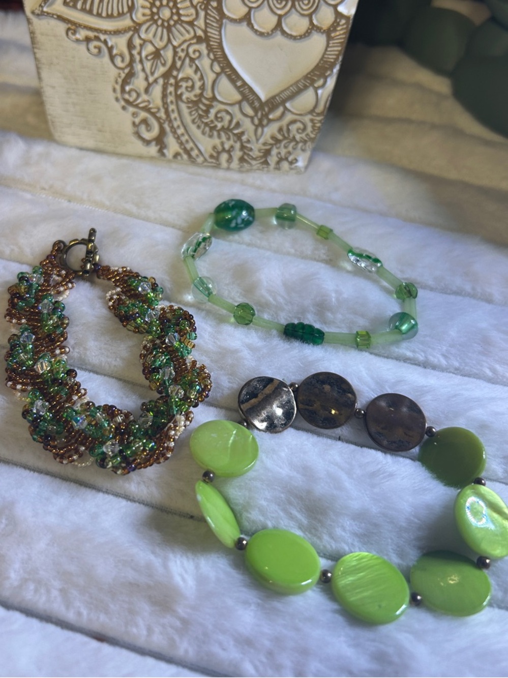 Effy Green Necklace & 3 Vintage Green Bracelet Set 🦄 - Picture 3 of 4